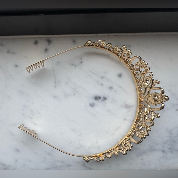 Gold Rhinestone Tiara - Picture 3 of 3